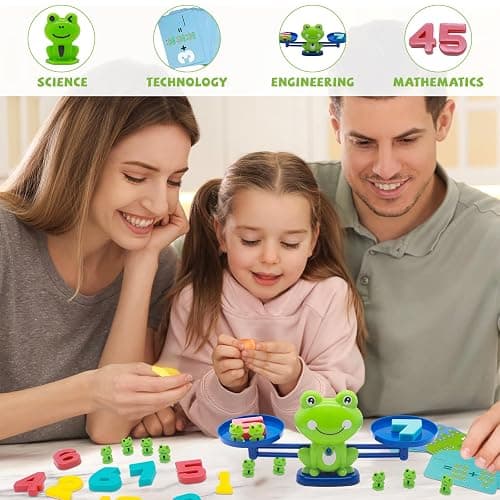 Snugzy Frog Balance Counting Toys Math Games Balance Scale for Kids Kindergarten Learning Games Educational Toys Gifts for Boys Girls Age 3+ (93 PCS) thumbnail 3