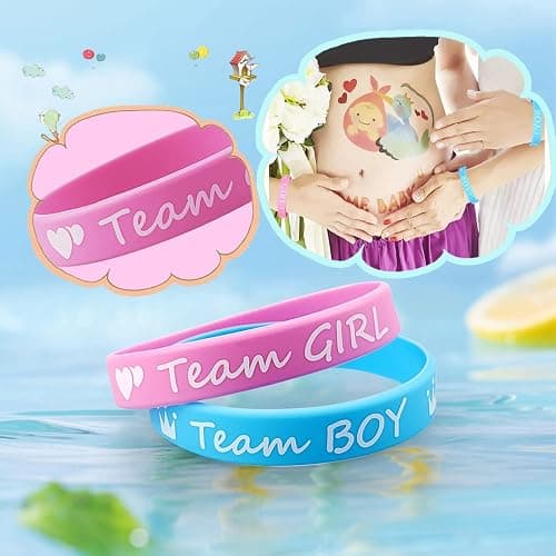 93 Pcs Gender Reveal Party Deko, Geschlecht Verkünden 1 Stück Abstimmung Poster 72 Stück Offenbaren Aufkleber 20 Pcs Team Girl or Boy Deko Silikon Armbänder für Gender Reveal Baby Shower Party - 93pcs thumbnail 4