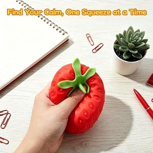 Squeezable Fruit Ball Realistic Strawberry Model, Strawberry Slow Rising Fidget Squeezesunny Days Squeezy Strawberry, Model Party Favor Slow Rise Pressure Release Adults thumbnail 2