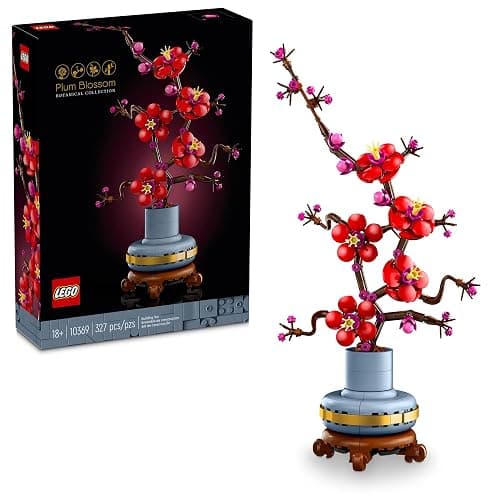 LEGO Icons Plum Blossom Building Set for Adults Ages 18+ - Artificial Flowers for Dinner Table Centerpieces & Christmas Decorations - Gift Idea for Mom, Dad, & Significant Other - 10369 - Image 1