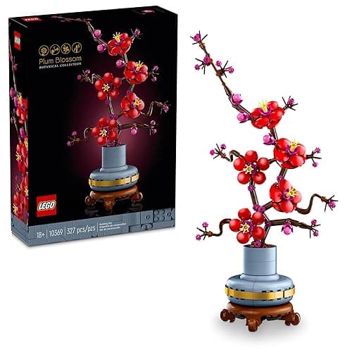 LEGO Icons Plum Blossom Building Set for Adults Ages 18+ - Artificial Flowers for Dinner Table Centerpieces & Christmas Decorations - Gift Idea for Mom, Dad, & Significant Other - 10369 - Image 1