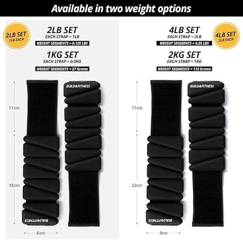 Wrist & Ankle Weights, Adjustable Bands for Women & Men Workouts, Set of 2 – 2lb or 4lb (1lb or 2lb each strap) Ideal for Runs, Jogs, Walks, Yoga, Dance, Pilates, Cardio, Aerobics, Strength Training thumbnail 7
