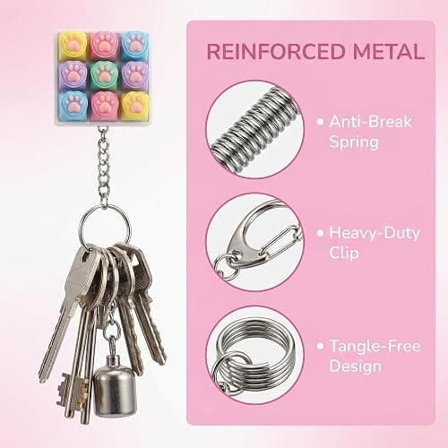 yuyingji Keyboard Fidget Keychain Set - Creamy Mini Keycap Clicker with Mechanical Feel, Sensory Stress Relief for Adults & Teens, Office Desk Gift Set thumbnail 4