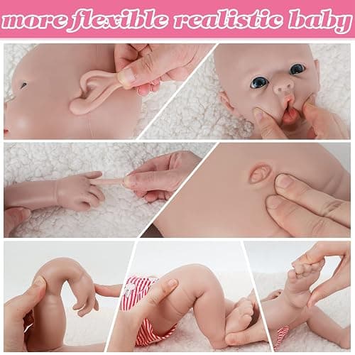 IVITA 20 inch Reborn Silicone Baby Dolls Girl Lifelike Real Newborn Real Life Babies for Kids Ages 3+ Best Birthday Present Stress-Relief Toy thumbnail 3
