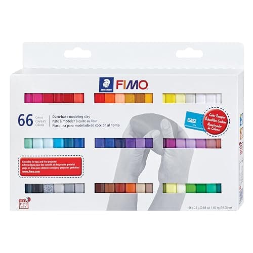 STAEDTLER FIMO Soft Polymer Clay - Oven Bake Clay for Jewelry, Sculpting, Crafting, 66 Pieces, Assorted Colors, 8023 C66-1 - Image 1
