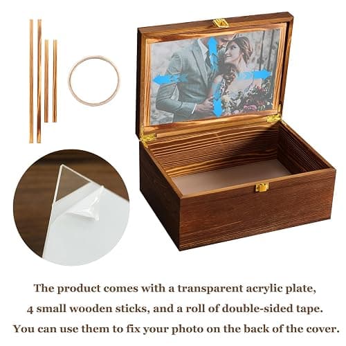 GLOMAXLY Large Tree of Life Wooden Keepsake Box - Elegant Vintage Jewelry Storage Box Durable Wooden Box for Storing Photos, Gifts, Jewelry, Decorative Memory Boxes with Anti-Slip Pads thumbnail 7