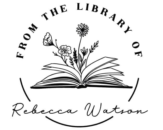 from The Library of | Ex Libris | Floral Book Stamp | Personalized Teacher Stamp | Custom Library Stamp | Monogram Self-Inking Wood Handle Stamp (Floral 1) thumbnail 5