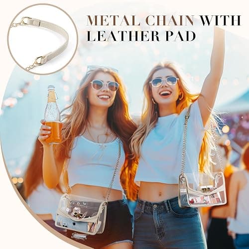 Missnine Clear Bag for Stadium Events Clear Crossbody Purse Stadium Approved Women Transparent Shoulder Bag for Concerts thumbnail 2