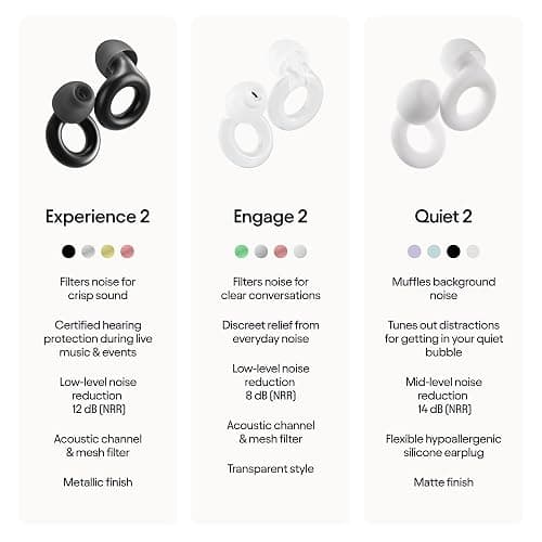 Loop Experience 2 Ear Plugs – Stylish Certified Hearing Protection for Concerts & Festivals, Live Events, Musicians, Sports, DJs and Nightlife – 17dB Noise Reduction Earplugs (High-Fidelity) thumbnail 8