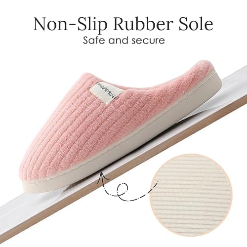 HUXMEYSON Slippers for Women, Warm Memory Foam Comfy House Slippers with Anti-Skid Rubber Sole for Indoor and Outdoor thumbnail 5