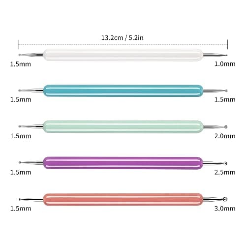 5 Pcs Pattern Tracing Stylus, Ball Embossing Stylus for Transfer Paper, Tracing Tools for Drawing, Embossing Tools for Paper, Art Dotting Tools for Nail Art, Ball Tip Clay Tools Sculpting Stylus thumbnail 2