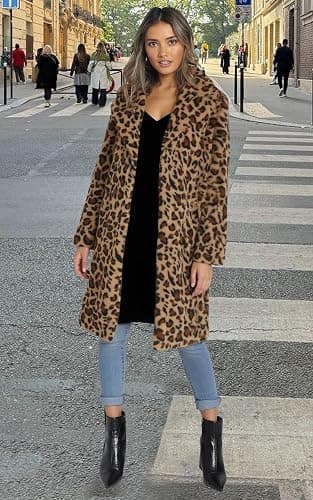 Rixiland Women's Faux Fur Coat Fuzzy Warm Winter Overcoat Long Fur Jackets Outerwear with Pockets thumbnail 4