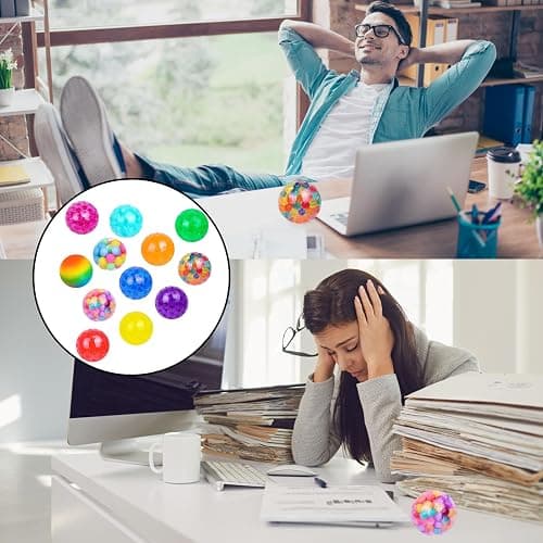 12pcs Random Stress Balls, Toys for Stress Relief, Squishy Balls for Home, School, Office, Anxiety Relief, Exercise Hand Flexibility thumbnail 6