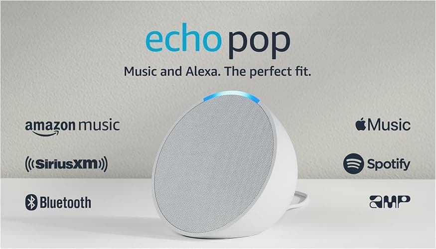 Amazon Echo Pop (newest model), Our smallest Alexa speaker, Fits in any room, Glacier White thumbnail 13