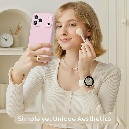 Ktele Magnetic for iPhone 17 Pro Max Case [Compatible with Magsafe] [Premium Silicone Satin-Smooth Touch] Slim Shockproof Anti-Scratch Microfiber Lining Case, 6.9 inch, Chalk Pink thumbnail 7