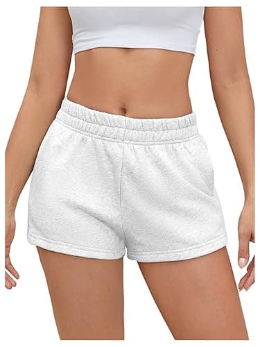 SOLY HUX Women's Sweat Shorts Casual Summer Elastic High Waist Running Lounge Shorts with Pockets - Image 1