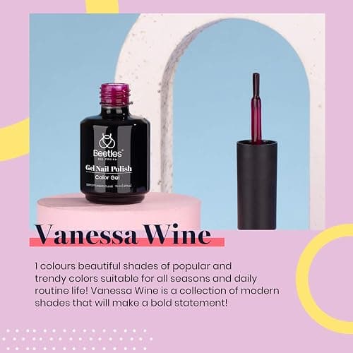 Beetles Wine Red Gel Nail Polish, Burgundy Red Plum Winter Gel Polish Soak Off Uv LED Lamp Nail Art Manicure Salon DIY Design at Home Gifts for Women 0.51 Fl Oz thumbnail 4