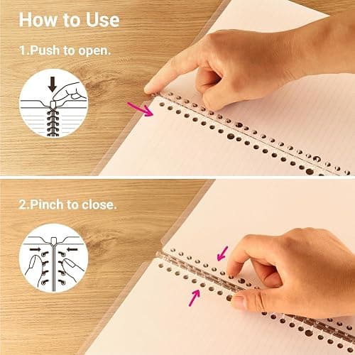Kokuyo Campus Smart Ring Binders 3 Pack, B5 Notebook Binder +100 Sheet 6mm Dot Ruled Refiller Paper, 25 Sheet Capacity, 26 Rings, Light Color, Perfect for Work, Study & Journal thumbnail 6