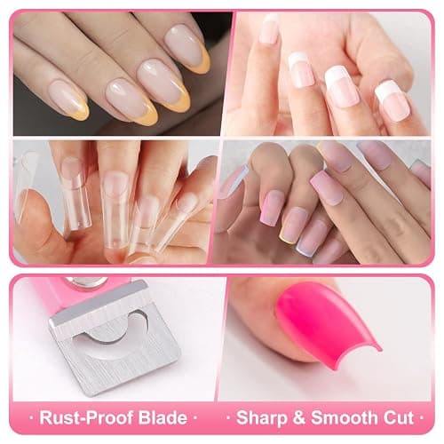 Light Pink Metal Premium Nail Clippers with Magnets Sizers for Acrylic Nails, False Nail Cutters for Nail Tips Fake Nail Trimmer Manicure Pedicure Sharp Clip Nail Tool Supplies For Salon Beauty thumbnail 7