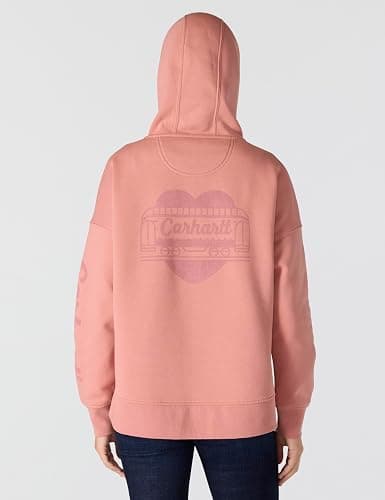 Carhartt Women's Oversized-fit Midweight Hooded Heart Graphic Sweatshirt thumbnail 3