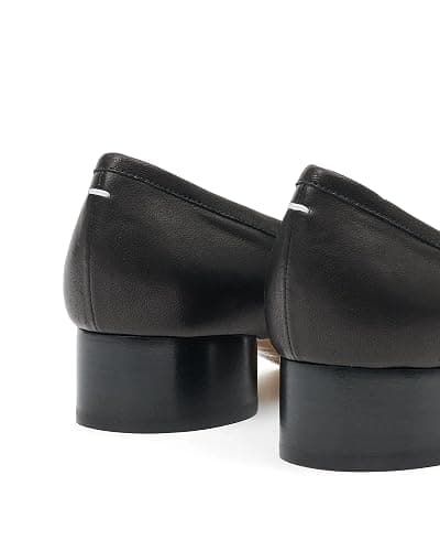 KOKOMOMO Black Split Toe Ballet Heels for Women Japanese Tabi Shoes Cylindrical Low Heels Pumps Chunky Block Heel Office Wedding Party Dress Shoes 1.2 INCH thumbnail 5