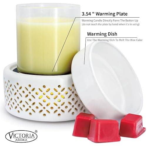 VICTORIA AROMA Ceramic Wax Melt Warmer - LED Night Light Candle Wax Warmer for Scented Wax, Electric Fragrance Wax Melter for Home, Office, Bedroom Decor, and Gifts thumbnail 6