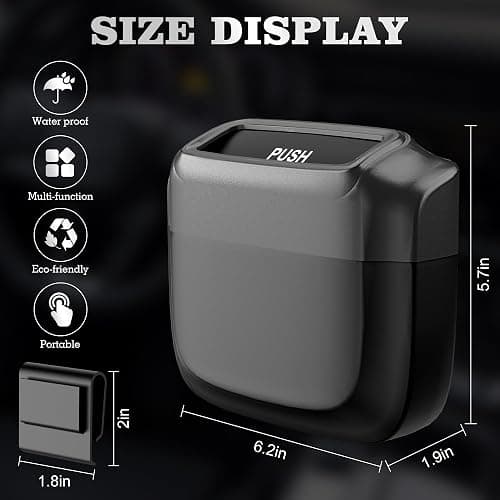 OUDEW 2 Packs Car Trash Can with Lid，Built-in Storage Garbage Bag，Leakproof Vehicle Trash，Car Accessories for Interior,Mini Garbage Bin for Automotive, Office, Kitchen,Bedroom，with 60pcs Trash Bags thumbnail 7