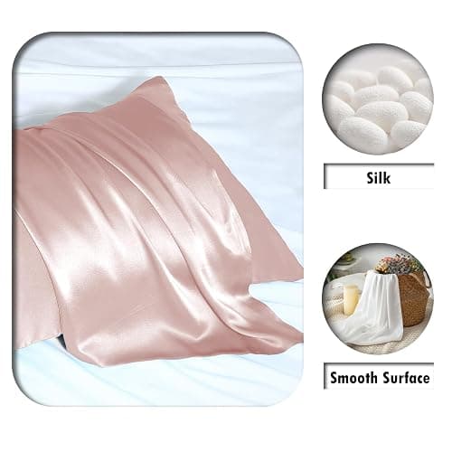 Mulberry Silk Pillow Cases Standard Size Silk Pillowcase with Zipper Soft Breathable Smooth Cooling Satin Silk Pillow Covers for Sleeping for Hair and Skin (Coral,20"X 26",1Pcs) thumbnail 2