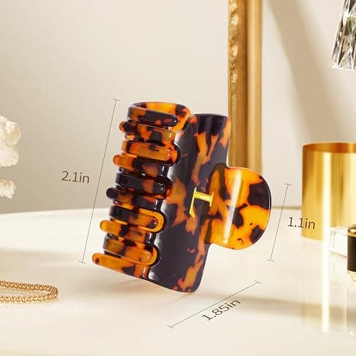 Fycert Gifts for Women Teen Girls,Small Initial Hair Clips - Tortoise,K | Personalized Puffy Claw Clip - 2.1 Inches Claw Clips for Full or Half Ponytail – Hair Accessories,Birthday Bridesmaid Gift thumbnail 6