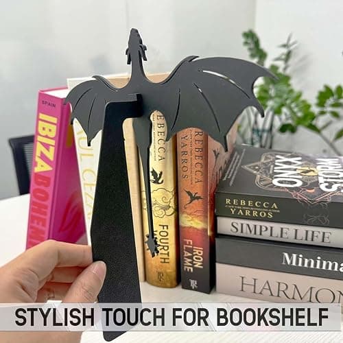 Tostmrks Handmade Dragon Bookshelf Decoration - Fantasy Dragon Books, Book Accessories for Book Lovers, Fourth Wing and Acotar Shelf Decoration, Fantasy Fans, Improved Durable Edition Tail thumbnail 3
