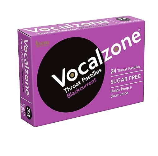Vocalzone Throat Pastilles Blackcurrant Sugar Free 24 - for Sore Throats and Hoarseness When Overusing Your Voice. Produced and Sold in The United Kingdom Since 1912. - Image 1