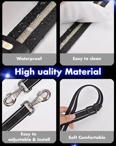 5pcs 7 Colors in 1 LED Horse Tack Set, USB Rechargeable Light up Breastplate Collar & Leg Band, Adjustable Equestrian Visble Safety Gear for Night Horse Riding thumbnail 3
