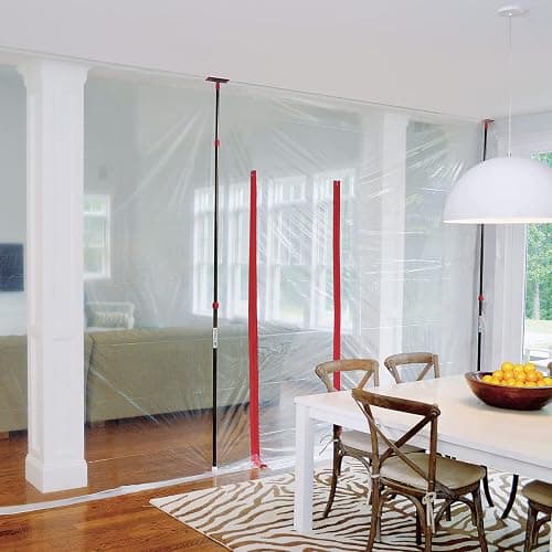 ZIPWALL ZP4 ZipPole 10 Foot Spring Barrier (Pack of 4) Loaded Poles for Dust Barriers, 4 Pack, Black thumbnail 4