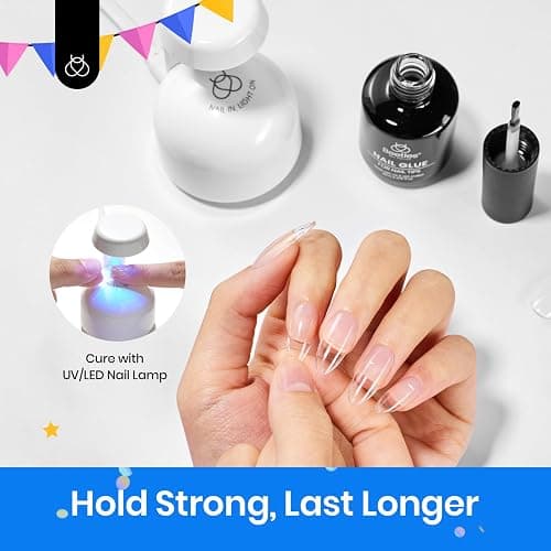 beetles Gel Polish 9 In 1 Gel Nail Glue for Clear Acrylic Nail Tips 2 Pcs 15ml Long Lasting Nail Gel Kit for False Nails Tips, Base Blooming Nail Gel, Fall Halloween Nails, U V Light Required thumbnail 3