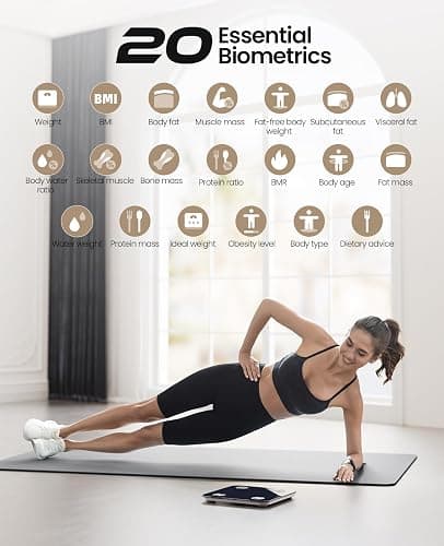 YINOLIFE Smart Scale for Body Weight, BMI, Body Fat, Muscle Mass, Highly Accurate Digital Bathroom Scale, 20 Body Composition Analyzer Sync Apps 400lbs,10.2" Compact Scale, Blue thumbnail 3