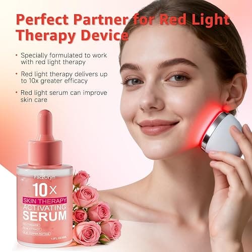 Red Light Therapy Serum, Red Light Therapy Activation Serums Amplify Effects & Reduce Wrinkles with Hydrating, Vitamin E Redlight Serum for Face, Rose Extract Facial Serums for Women, 1.0 FL.OZ thumbnail 3