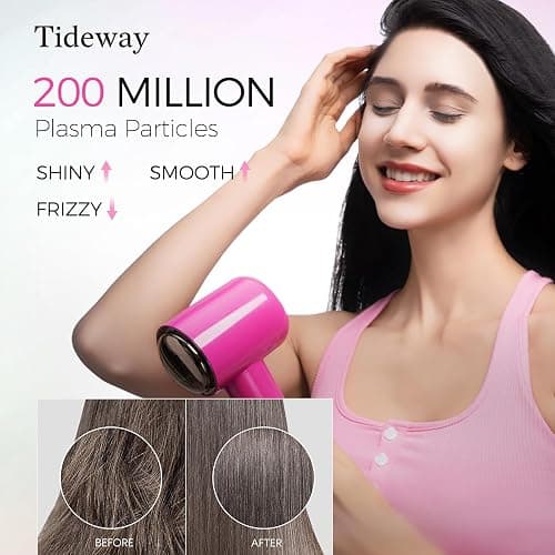 Tideway Hair Dryer Professional High-Speed Ionic Blow Dryer 110,000 RPM, Compact Hair Dryer with Magnetic Diffuser, Fast Drying with Brushless Motor Low Noise Smart Temperature Control-H11 thumbnail 3