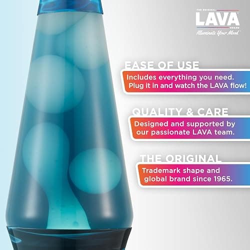 The Original Lava® Lamp - 14.5" Night Swim - Classic Liquid Motion Lamp - White Wax and Blue Liquid - Item #2095 (Amazon Exclusive) thumbnail 3