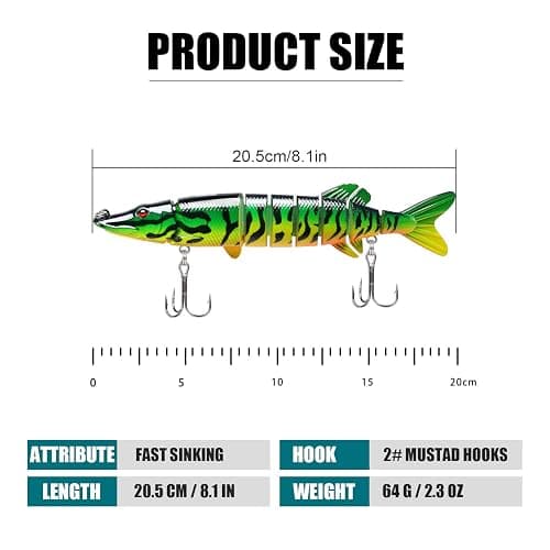 TRUSCEND Swimmax Easy Catch Fishing Lures with BKK Hooks, Wiggling, Vibrating, Rattling and Gurgling for More Bite, Heavy-Duty Dyneema Fiber Jointed Swimbaits for Bass, Trout, Walleye, Crappie, Pike thumbnail 5
