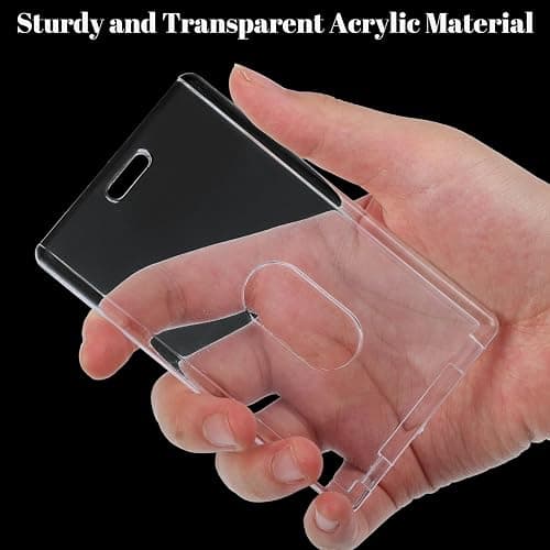 2 Set Badge Holder Retractable Clip Heavy Duty Badge Reel with Acrylic Clear Vertical ID Card Badge Holders for Work Office Nurse Teacher Student thumbnail 4