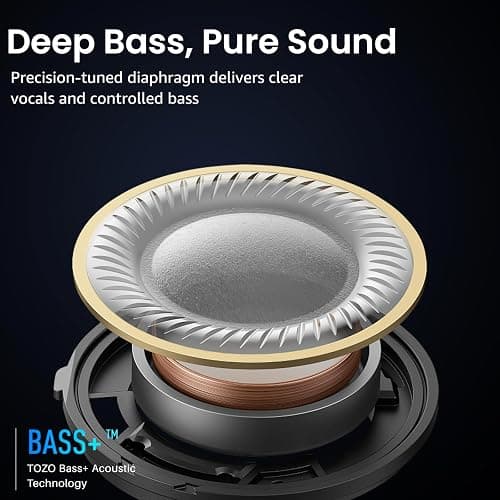 TOZO A1 Wireless Earbuds Bluetooth 5.3 Light Weight in Ear IPX5 Waterproof Headphones 2 Mic for AI Calls, Immersive Premium Sound Bass Headset with Charging Case, 32 Presets EQ Customization via App thumbnail 6