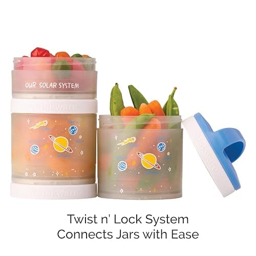 Whiskware Stackable Snack Containers for Kids and Toddlers, 3 Stackable Snack Cups for School and Travel, Our Solar System(Pack of 1) thumbnail 4