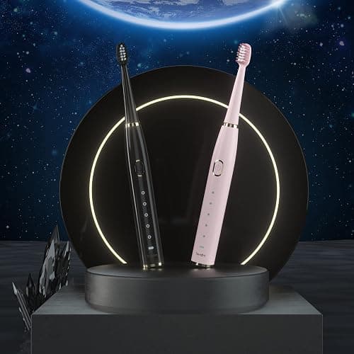 7AM2M Sonic Electric Toothbrush for Adults and Kids High Power Rechargeable | 8 Brush Heads,5 Adjustable Modes, Built-in 2-Minute Smart Timer,4 Hours Fast Charge for 30 Days(Pink) thumbnail 8
