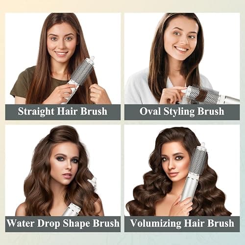 Chivixe Round Brush Attachment for Shark FlexStyle Blow Dryers Attachments, Normal Oval Round Volumizing Brush Styling for Straight, Wavy, Curly, and Coily Hair, Sliver thumbnail 5