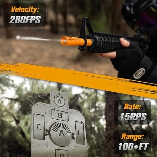 JellyBullet Automatic Blaster 850102 Black, Metal Gear, Larmside Nylon 3.9 Pounds, XT30 Plug 280 FPS & 100+ Ft Range, Automatic Repeating & Automatic Single, Pre-Feeding Magazine, Ages 18+ (DarkMfour) thumbnail 5