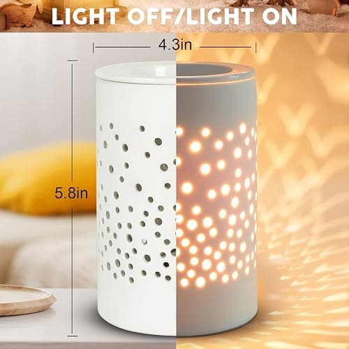 Bobolyn Ceramic Electric Wax Melt Warmer Candle Waxing Warmer Burner Melt Wax Cube Melter Fragrance Warmer- Ideal Gift for Wedding, Spa and Aromatherapy - A-halo House thumbnail 2