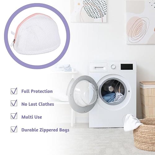 Giantree 3 Pcs Bra Washing Bags, Mesh Wash Bag for Bras with Zipper, Large Bra Washing Bags for Laundry, Bra Laundry Bags for Washing Machine Women Lingerie Bags Wash for Washing Delicates thumbnail 4