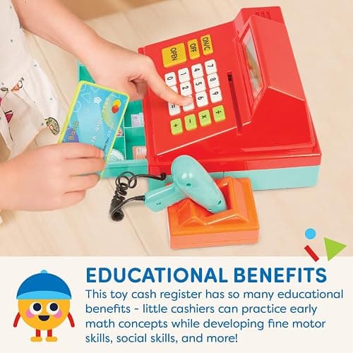 Battat – Toy Cash Registerwith scanner For Kids, Toddlers – 49 Pieces with Money, Credit Card, Scanner – Pretend Play Toy – 3+ Years thumbnail 4