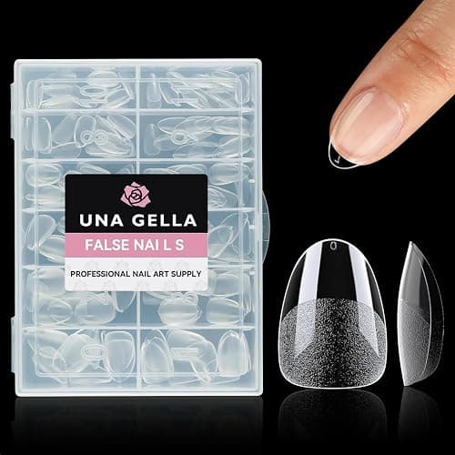 UNA GELLA Extra Short Almond Nail Tips, 312pcs XS Short Almond Gel Nail Tips Pre-Shaped Half Matte Full Cover No Need File Soft Gel Clear Fake Nails for Nails Extension Home DIY Salon 12 Sizes thumbnail 8