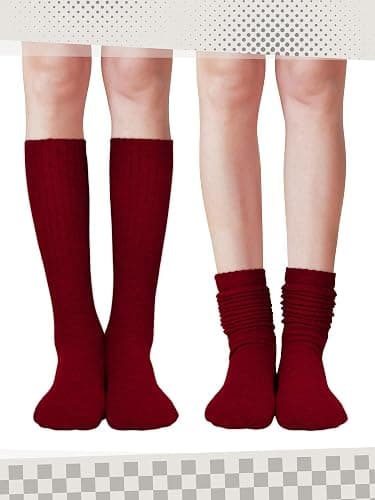 Fourluoo 12 Pairs Women Slouch Socks Bulk Cotton Scrunch Stacked Boot Socks for Women Girls thumbnail 5